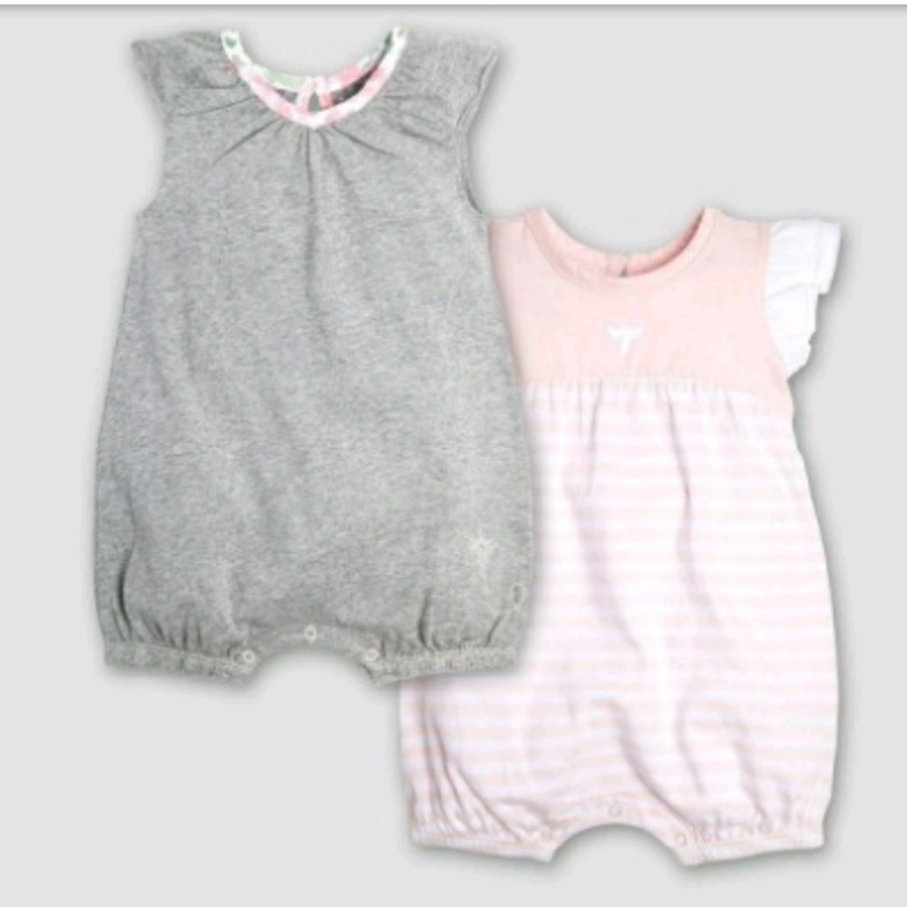 COPY - BURT'S BEES BABY  Infant organic cotton rompers set